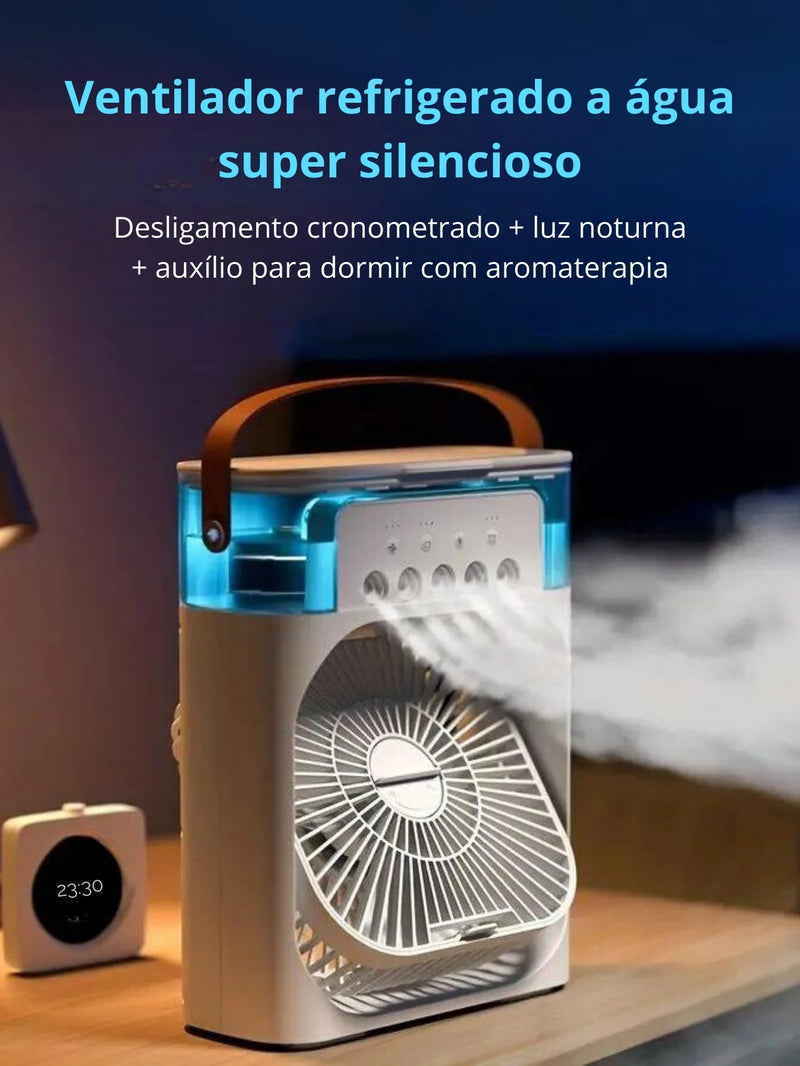 Mini Ventilador Portátil com Nebulização e Climatizador